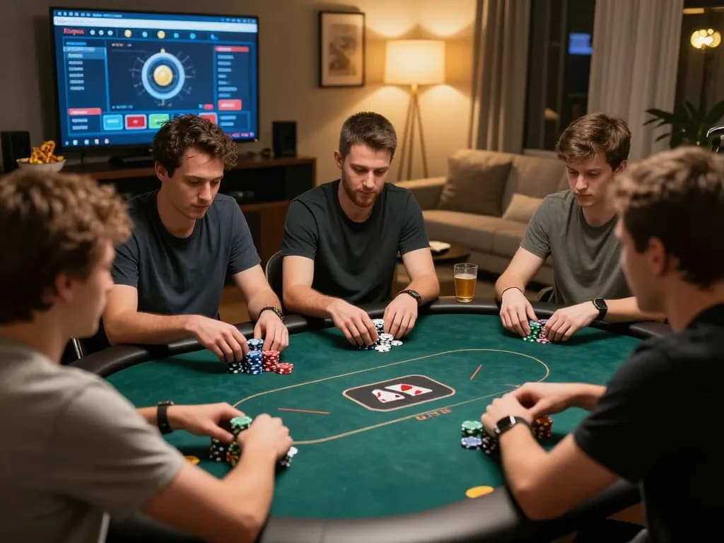 Players utilizing the Plagiat Scanner during a thrilling online poker game, highlighting strategy and engagement.