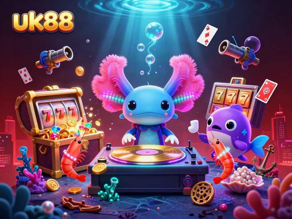 Experience winning with uk88's vibrant underwater casino scene, featuring playful characters and exciting elements.