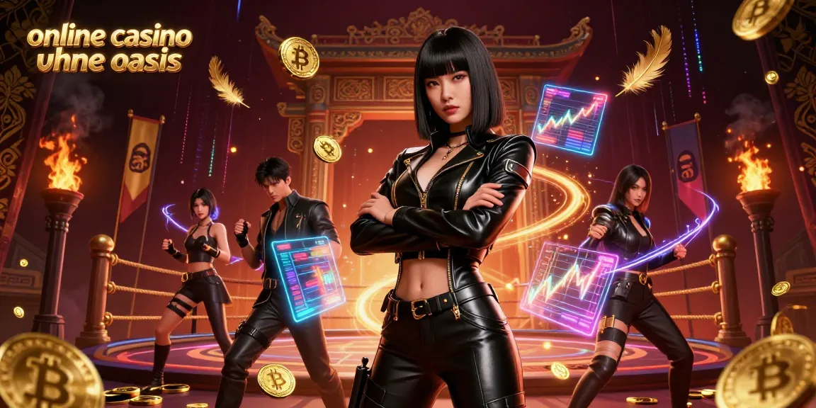Enjoy thrilling gameplay in an online casino ohne oasis with a dynamic Asian character showing confidence amid virtual casino excitement.