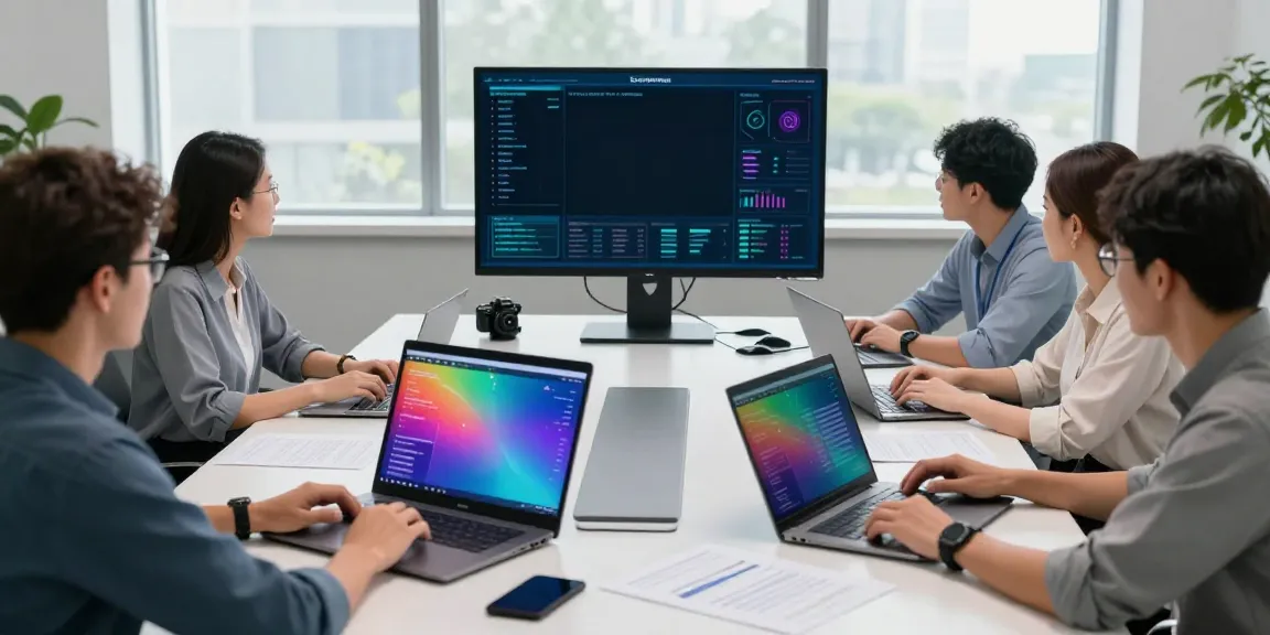 IT Service Frankfurt, IT-Sicherheitsexperten arbeiten in modernem Büro an Sicherheitslösungen.