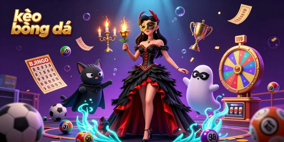 Engage in exhilarating kèo bóng đá betting with sports-themed elements and vibrant illustrations.