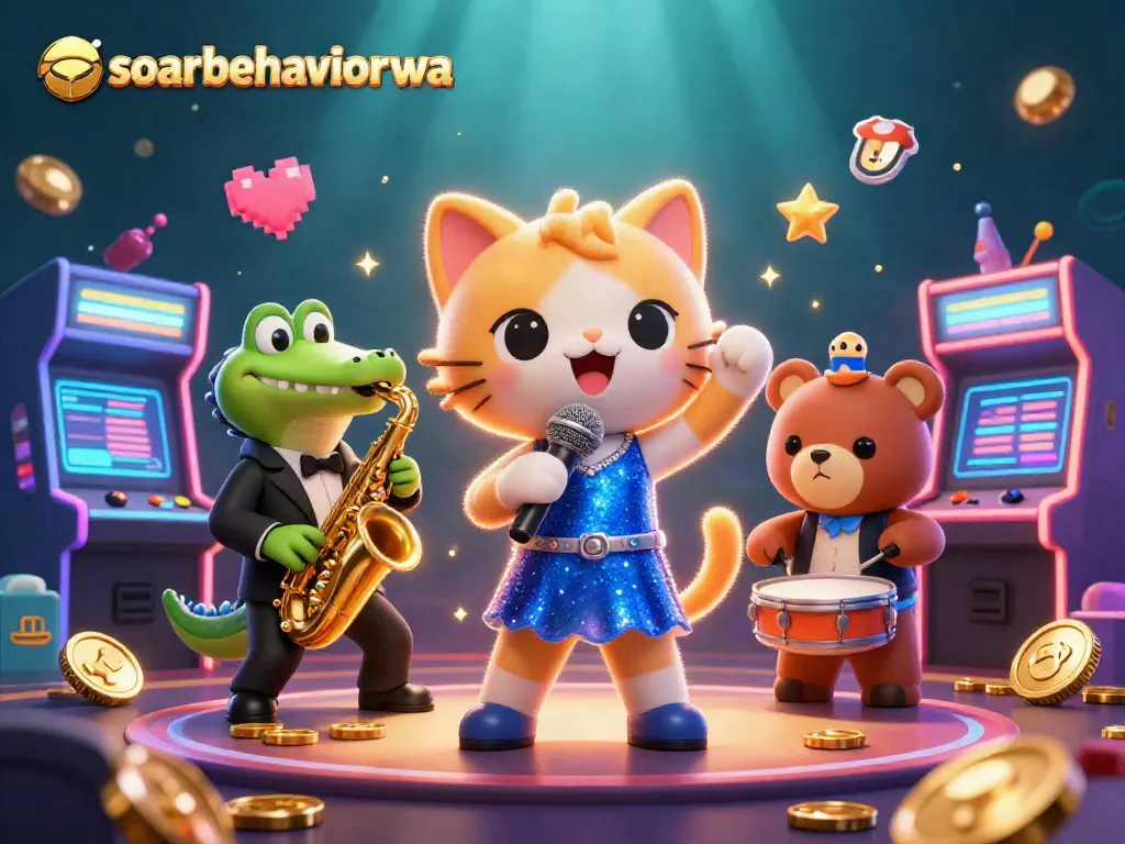 Experience the vibrant world of soarbehaviorwa with a jazzy cat and casino-themed elements.