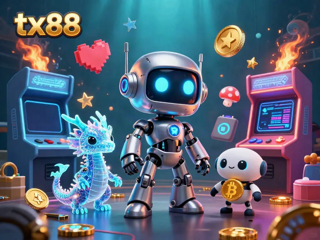 Engage with the lively tx88 gaming scene featuring unique characters and vibrant casino elements.