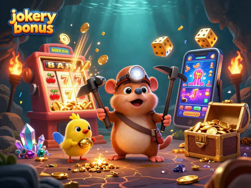 Discover the exciting jokery bonus with treasure hunter themes and vibrant slot machine elements.
