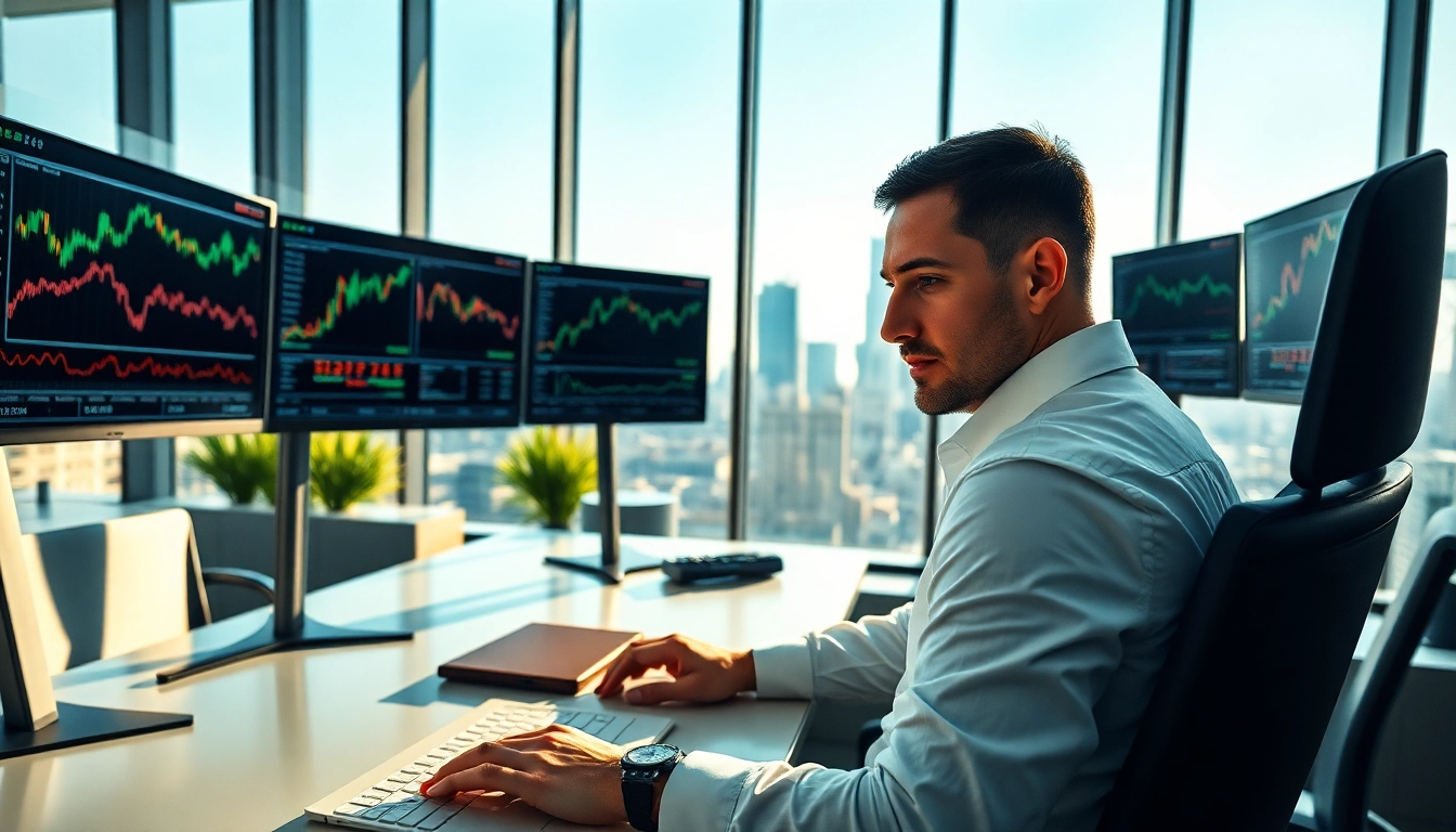 Fokussierte Analyse von Muster Aktien Analyse durch einen Finanzanalysten in einem modernen Büro.