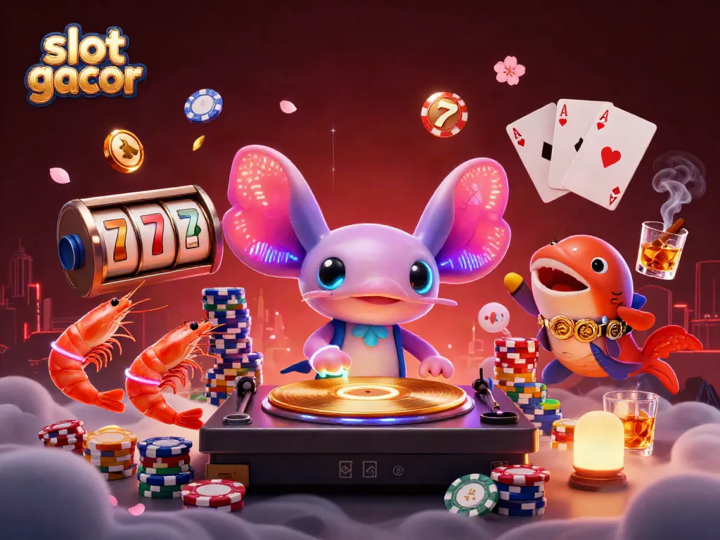 Experience the excitement of slot gacor with vibrant characters and casino elements.
