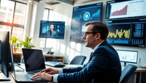 Headhunter IT zeigt professionell IT-Talente an einem modernen Arbeitsplatz.