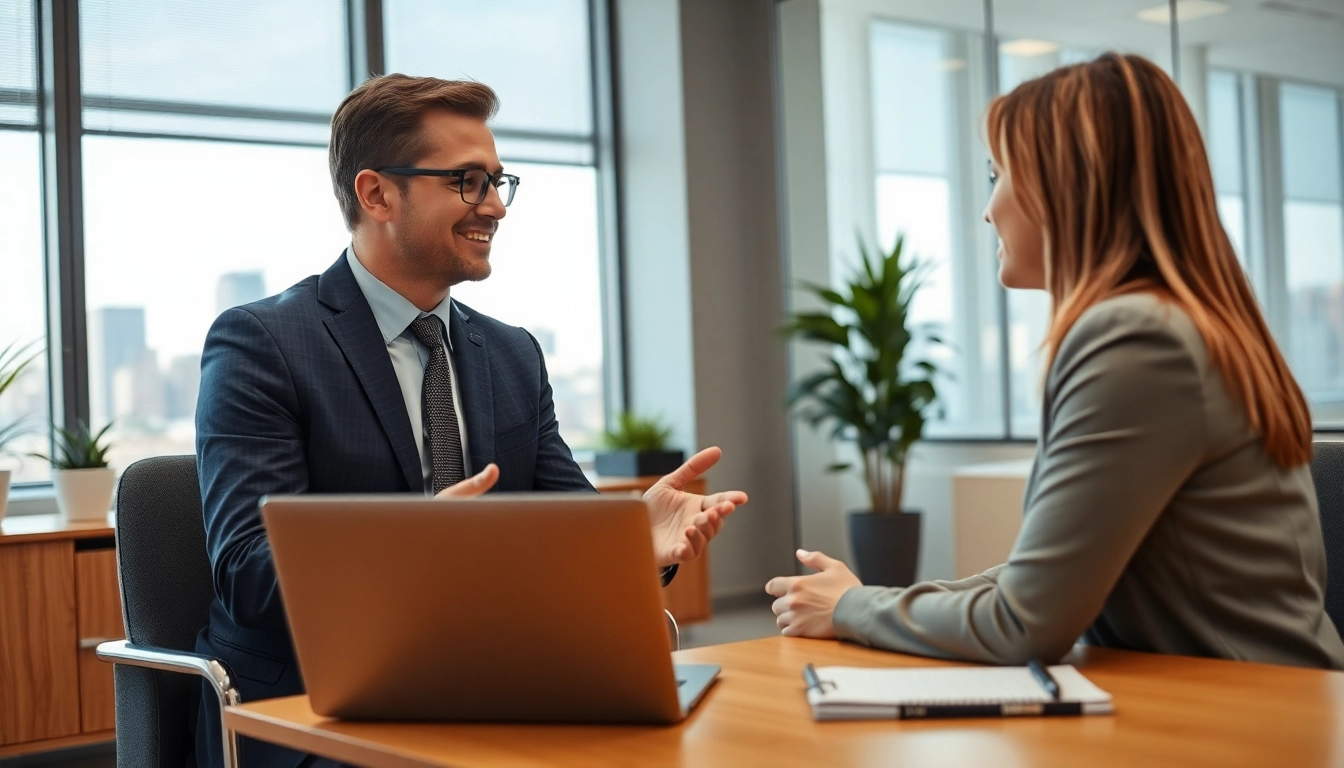 Headhunter Schweiz berät Kandidaten in einem modernen Büro mit natürlichem Licht.