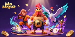 Place bets on kèo bóng đá with colorful sports symbols and dynamic casino elements.