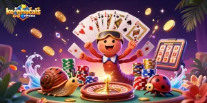 Experience thrilling gaming action with keonhacai55chuan in this vibrant casino illustration.