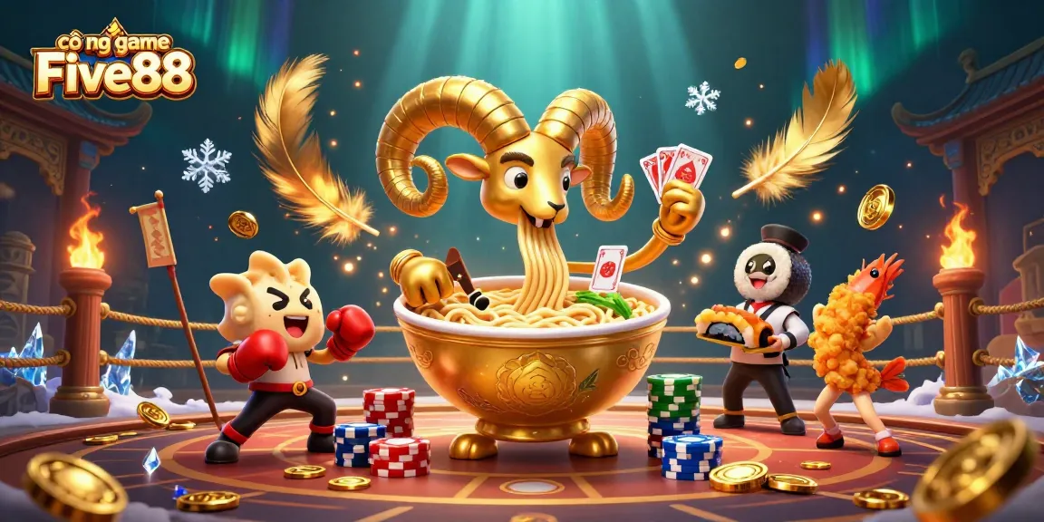 Experience gaming excitement with cổng game Five88 featuring vibrant characters and rich casino elements.